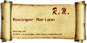 Rosinger Mariann névjegykártya